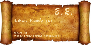 Bakos Ramóna névjegykártya