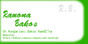 ramona bakos business card